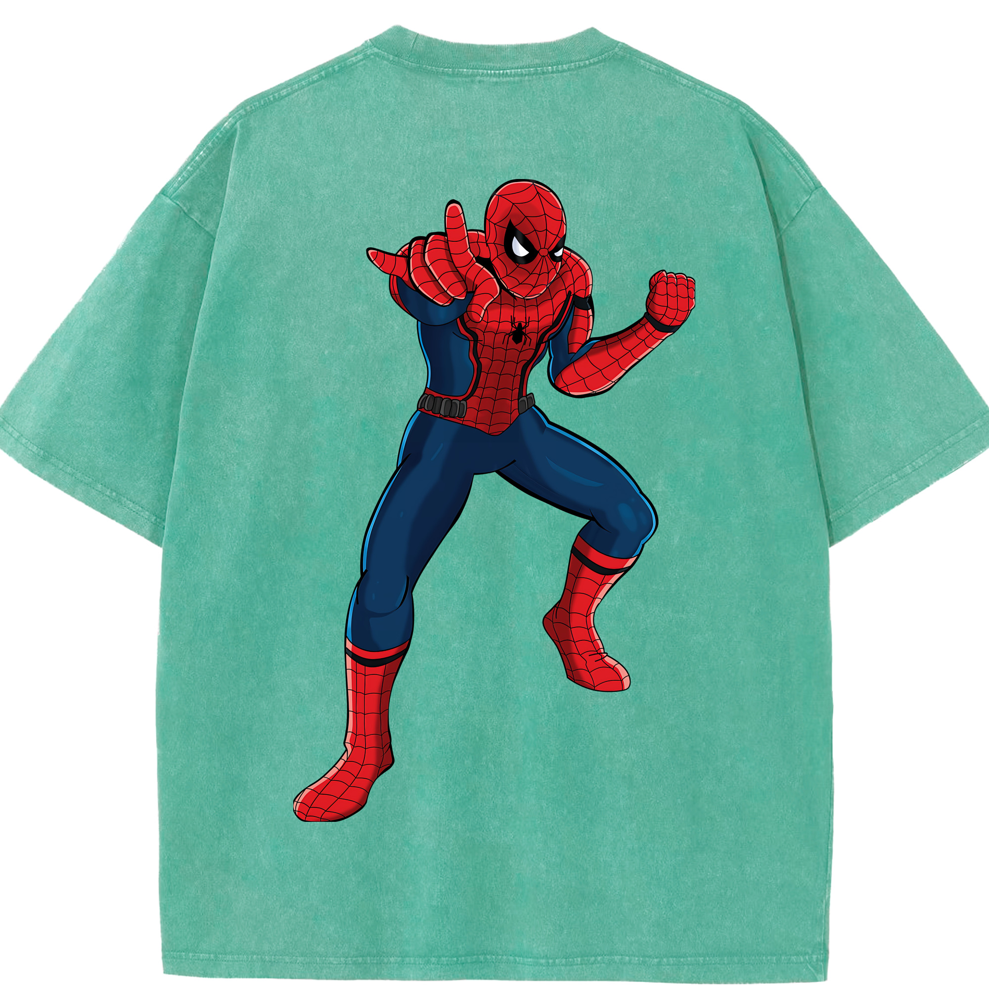 （画像用） Spider Man スパイダーマン 綿100% ヴィンテージ風 半袖Tシャツ（背面プリント）